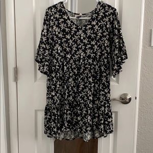 Black and White Midi Dress